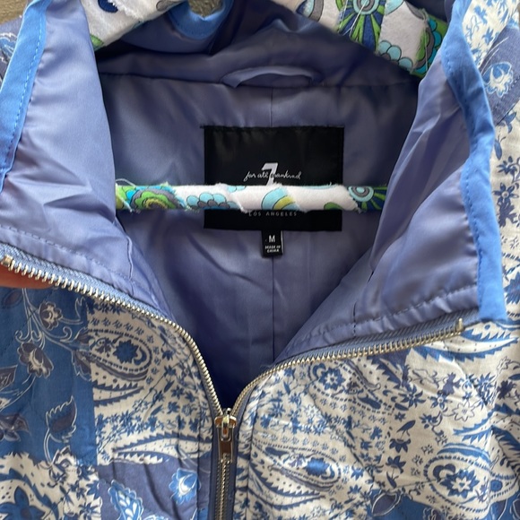 Patchwork padded 7 for all mankind jacket paisley M quilt NEW bomber ❤️ - Picture 2 of 5